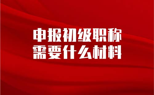 申报初级职称需要什么材料