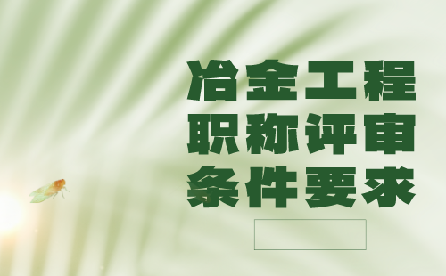 2024年专业技术职称评审：冶金工程系列冶金能源与环保专业高级职称